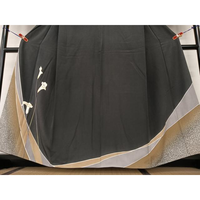 平和屋着物○訪問着 手描き 百合 暈し染め さが美扱い 正絹 逸品