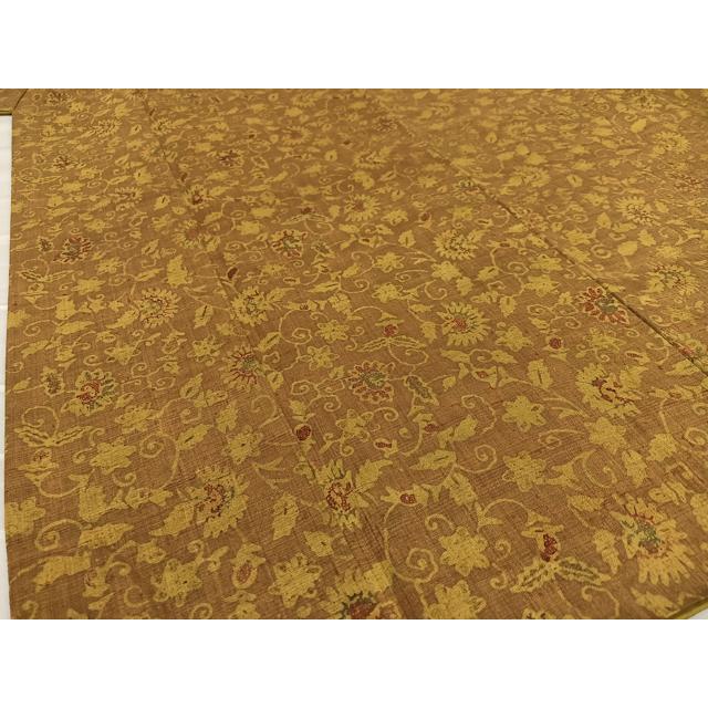平和屋着物○上質な紬 ろうけつ染め 更紗花文 正絹 逸品 AAAY0103zg