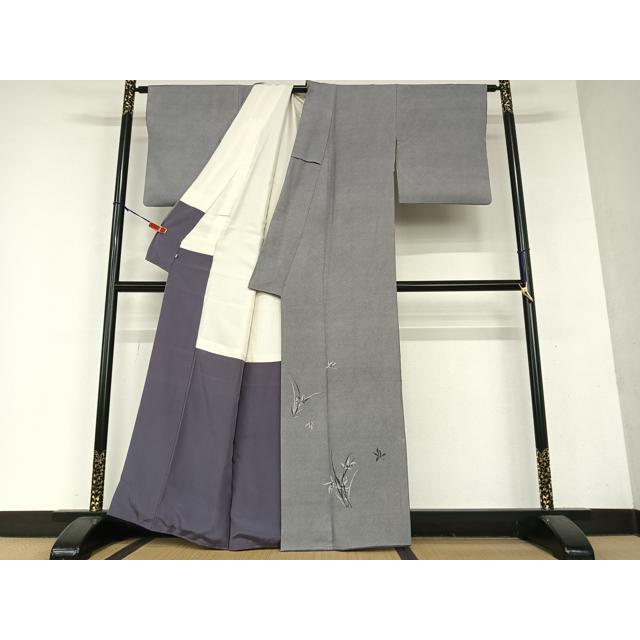 平和屋着物○人間国宝 小宮康孝 江戸小紋 訪問着 草花文 鮫小紋柄