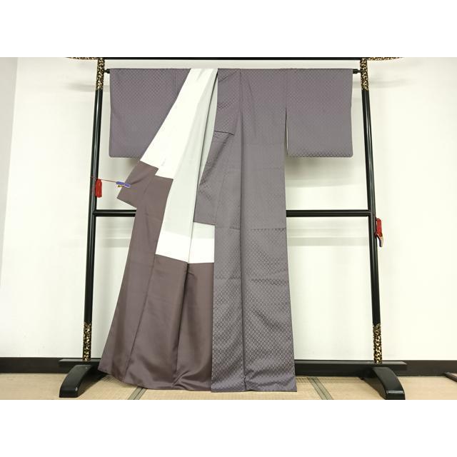 平和屋着物○花織 紬 桔梗鼠色地 正絹 逸品 AAAY1513np : 平和屋ヤフー