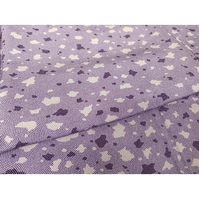 平和屋着物●江戸小紋　作家物　万筋　紫色×白色　正絹　逸品　未使用　AABH0485fy 平和屋着物○人間国宝 小宮康孝 訪問着 江戸小紋 箔散らし 鮫小紋柄