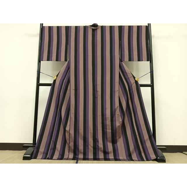平和屋着物▽お召 単衣 色紙文 正絹 逸品 AAAZ9407fy