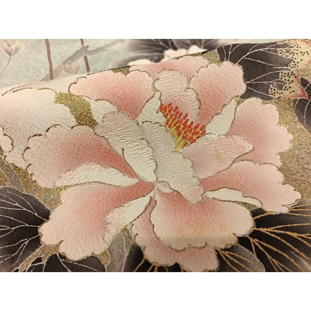 平和屋着物●京友禅　光永正美　訪問着　花蝶文　暈し染め　金彩　正絹　逸品　AAAY6435zg 平和屋着物○京友禅 光永正美 訪問着 花蝶文 暈し染め 金彩 正絹 逸品