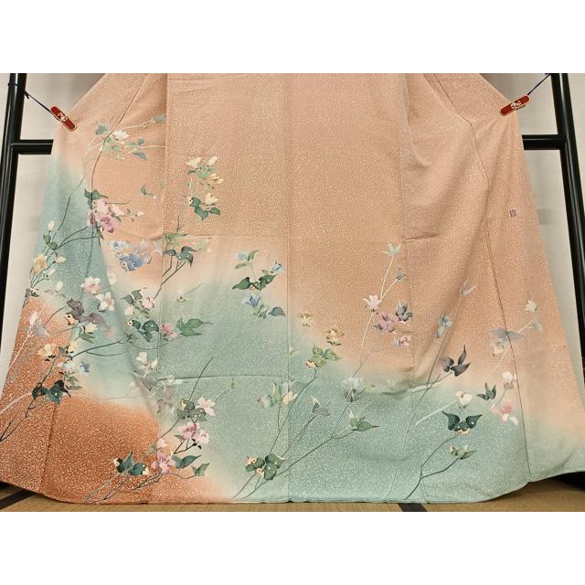 平和屋着物○訪問着 作家物 枝花文 暈し染め 正絹 逸品 AAAY0097zg