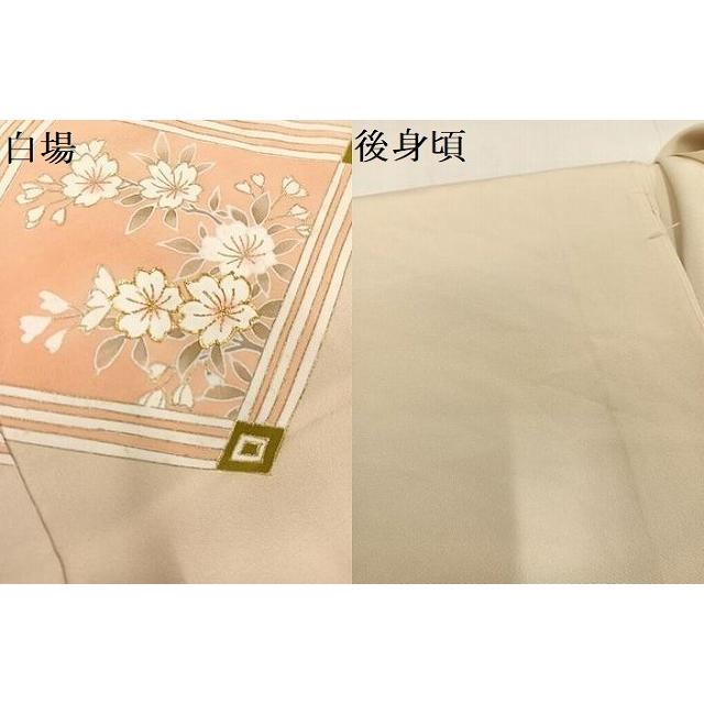【秀麗 EXCELLENCE】花文様 刺繍 訪問着 仮絵羽 浜ちりめん 正絹 秀麗 EXCELLENCE】花文様 刺繍 訪問着 仮絵羽 浜ちりめん 正絹