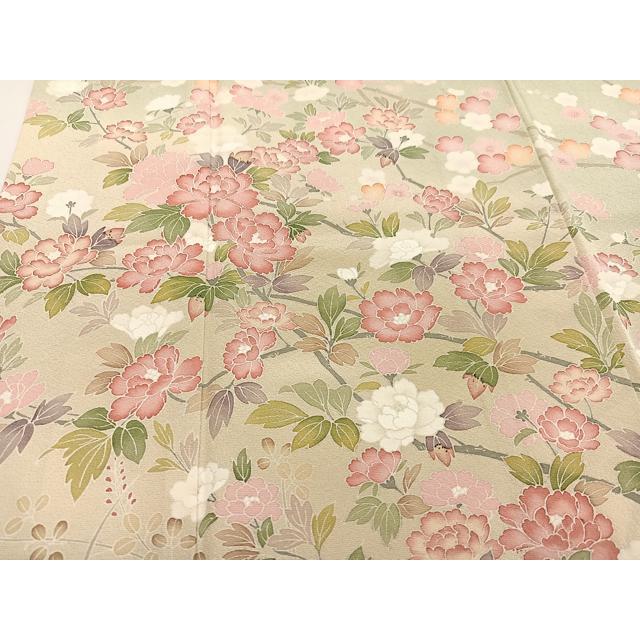 平和屋着物○京加賀友禅 百貫達雄 訪問着 枝花文 正絹 逸品 AAAY8627ph