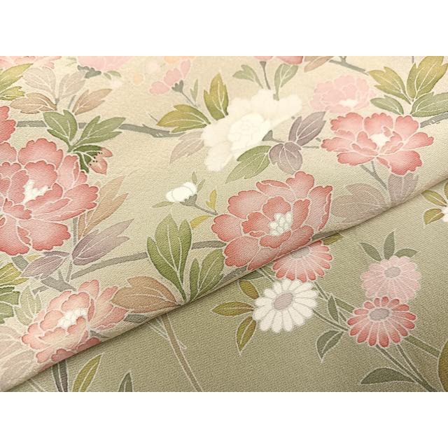 平和屋着物●京加賀友禅　百貫達雄　訪問着　枝花文　正絹　逸品　AAAY8627ph 平和屋着物○京加賀友禅 百貫達雄 訪問着 枝花文 正絹 逸品 AAAY8627ph