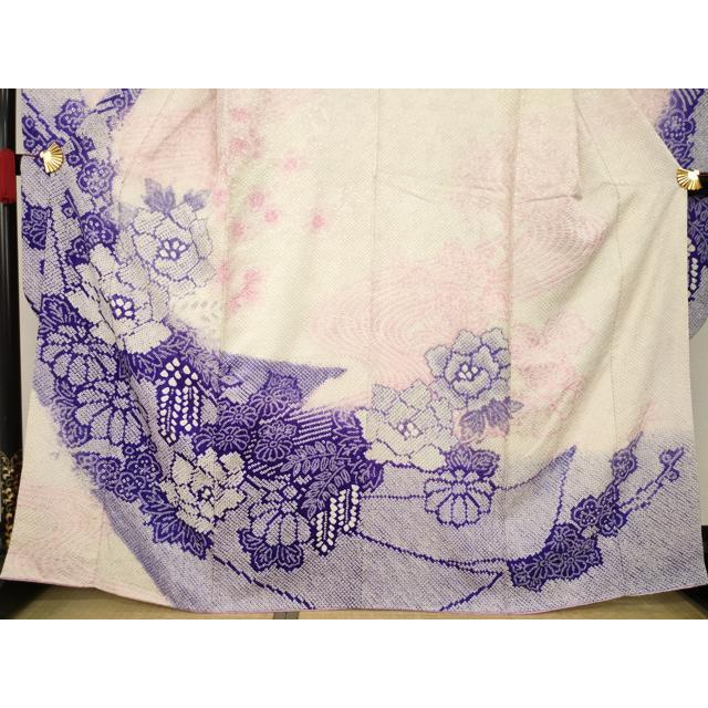 平和屋着物○豪華振袖 総絞り 鬘帯花文 正絹 逸品 AAAY9006ck