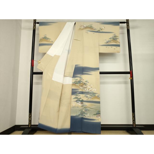 平和屋着物●京友禅の人間国宝　上野為二　訪問着　風景文　暈し染め　正絹　逸品　AAAY9837ck 平和屋着物○京友禅の人間国宝 上野為二 訪問着 風景文 暈し染め 正絹