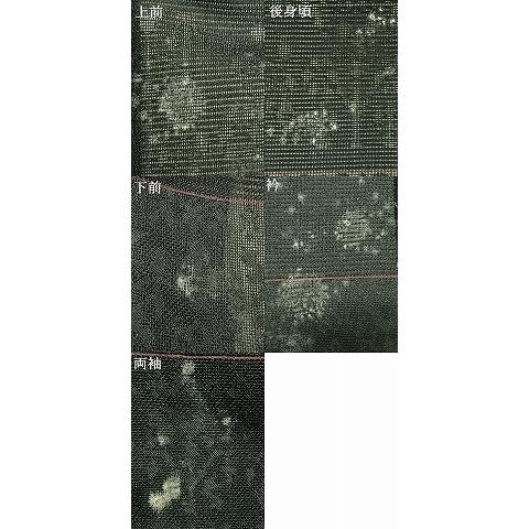 平和屋着物▽羽織　スリーシーズン　春夏秋　塵除け　横段文　黒地　正絹　逸品　AAAZ1099fy_7