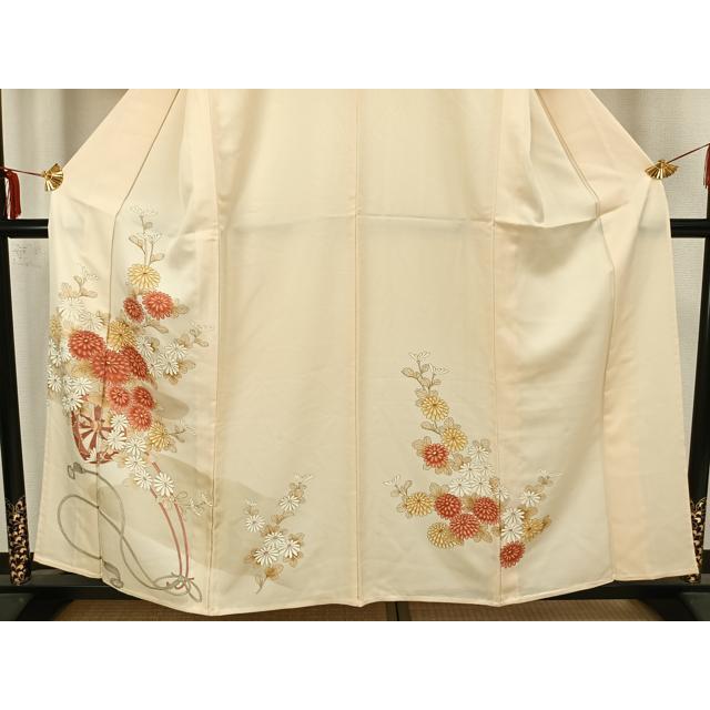 平和屋着物▽訪問着 単衣 刺繍 鬘帯花文 濃紺地 金彩 正絹 逸品 BAAS8335hv