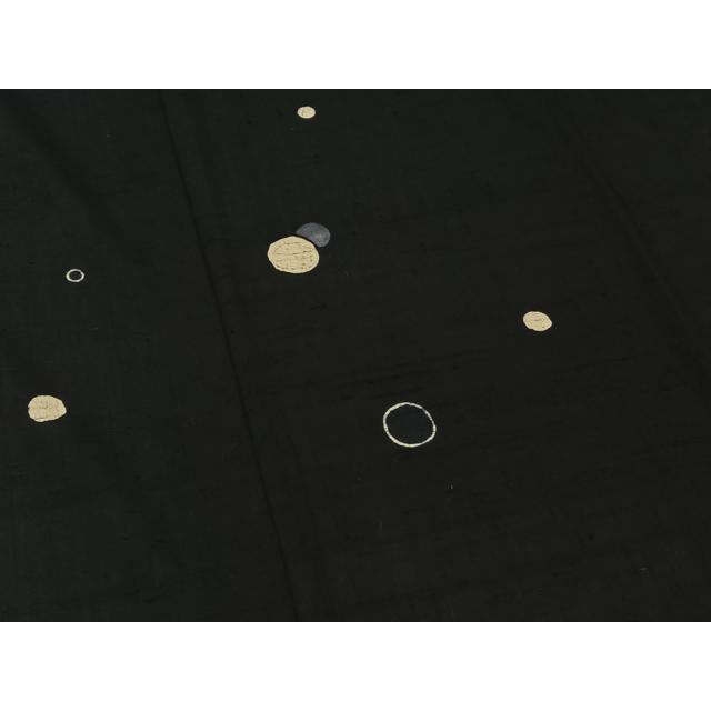 平和屋着物▽訪問着　単衣　生紬　丸文　黒地　正絹　逸品　AAAZ2333jh 平和屋着物▽訪問着 単衣 生紬 丸文 黒地 正絹 逸品 AAAZ2333jh : 平和