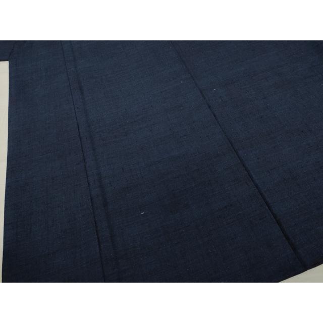 平和屋着物○男性 紬 色無地 青藍色 正絹 逸品 AAAW0007ph 平和屋着物  