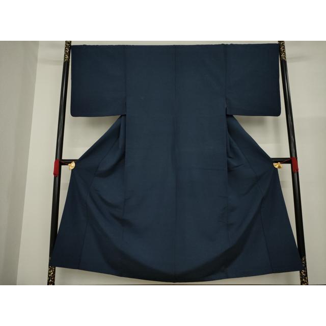 平和屋着物●男性　お召　色無地　藍鉄色　正絹　逸品　AAAZ3785ck 平和屋着物○男性 お召 色無地 藍鉄色 正絹 逸品 AAAZ3785ck : 平和屋