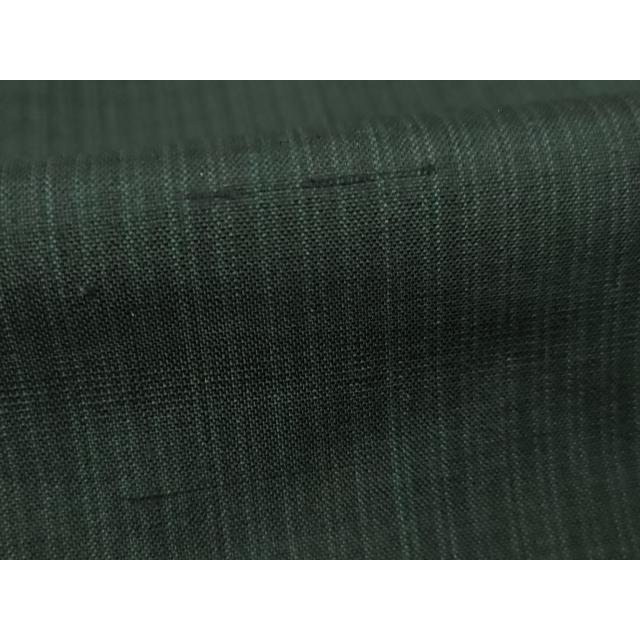 平和屋着物○男性 紬 縞 黒地 正絹 逸品 AAAZ3796ck 