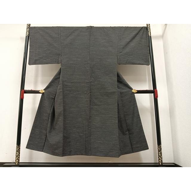 平和屋着物○男性 紬 アンサンブル 色無地 檳榔子染色 正絹 逸品 未  