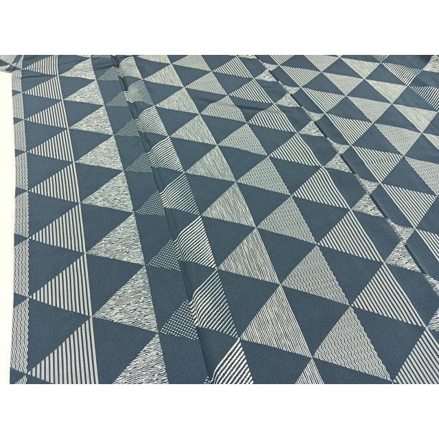 平和屋着物○男性 色紋付 羽織セット 着物：青褐色 羽織：褐色 正絹  