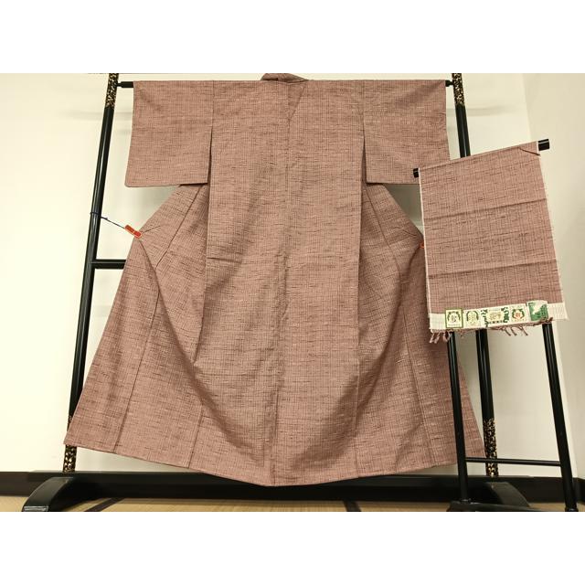 平和屋着物▽結城紬　単衣　鉄御納戸色　証紙付き　正絹　逸品　AABG5698jh 平和屋着物▽結城紬 単衣 鉄御納戸色 証紙付き 正絹 逸品 AABG5698jh