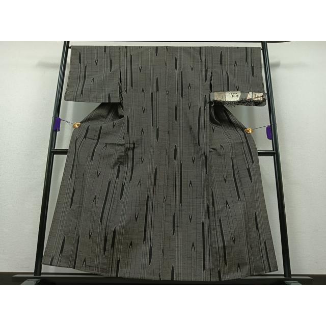 平和屋着物▽本真綿結城紬 単衣 壺垂れ文様 証紙付き 正絹 逸品