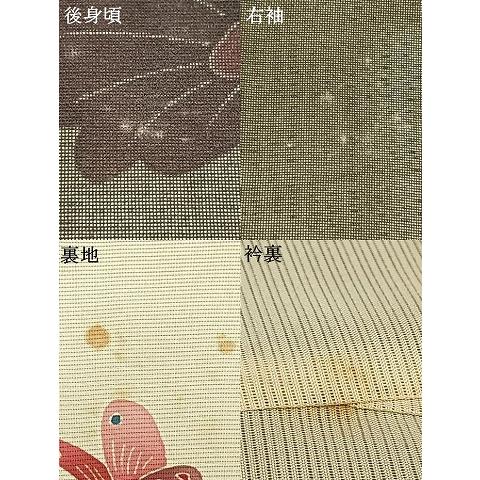 平和屋着物▽訪問着　無双　紗袷　紗×絽　舞蝶文　正絹　逸品　AAAZ9049fy