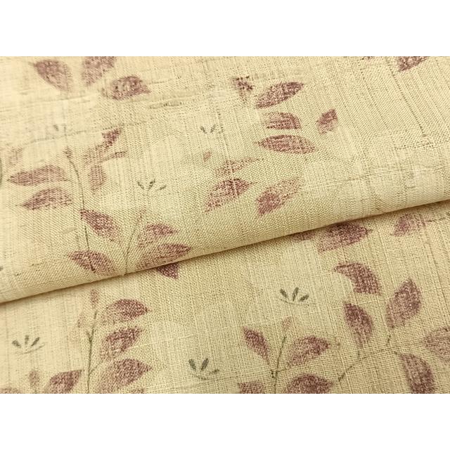 平和屋着物▽上質な紬　生紬　単衣　草花文　正絹　逸品　AAAZ9339fy
