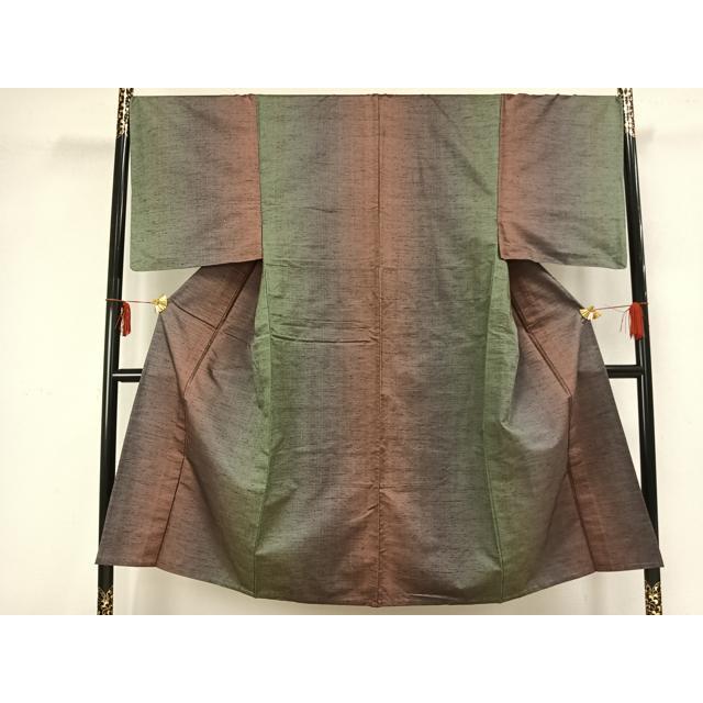 平和屋着物▽男性　紬　単衣　霞文　正絹　逸品　AAAZ9483fy_1