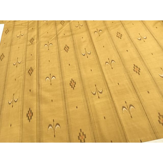 平和屋着物▽上質な紬　単衣　間道　正絹　逸品　未使用　AAAZ9604fy