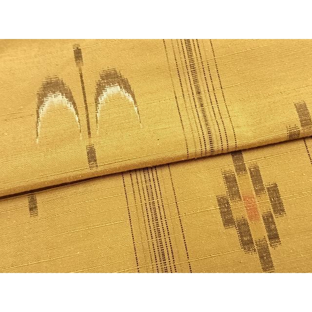 平和屋着物▽上質な紬　単衣　間道　正絹　逸品　未使用　AAAZ9604fy