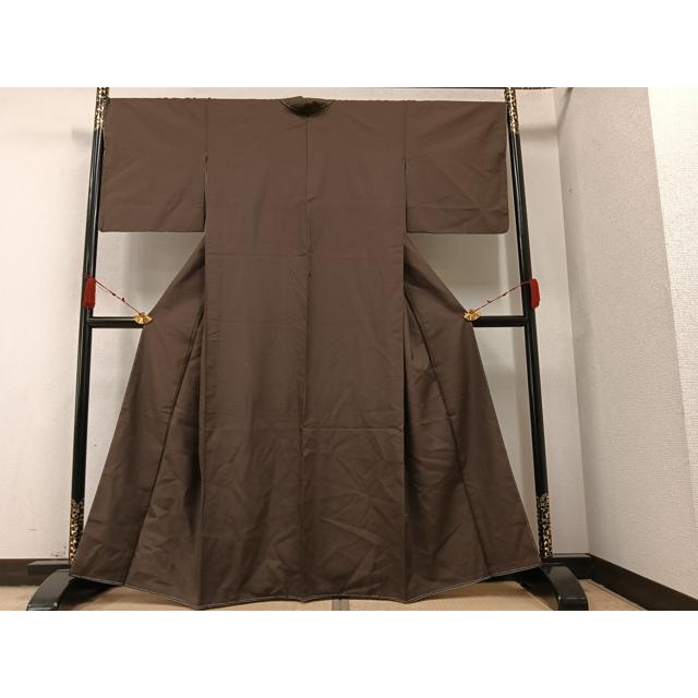 平和屋着物●上質な紬　色無地　赤墨色 　正絹　逸品　未使用　AABA1298ph 平和屋着物○上質な紬 色無地 赤墨色 正絹 逸品 未使用 AABA1298ph