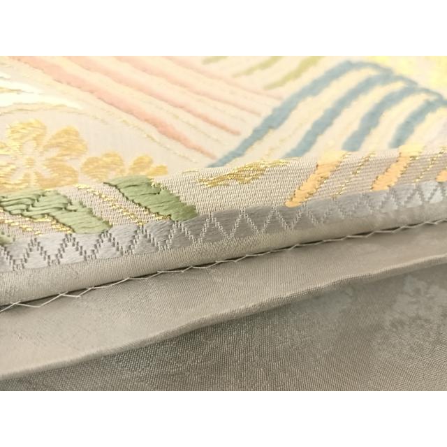 平和屋着物○西陣 丸勇 六通柄袋帯 有楽唐織 立波草花文