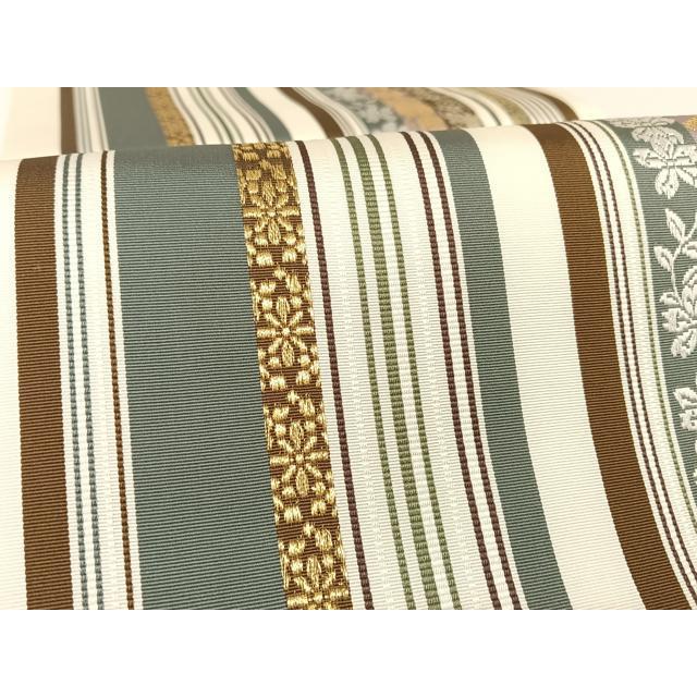 平和屋着物●本場筑前博多織　両面全通柄袋帯　献上　金糸　正絹　逸品　AABA2576np 平和屋着物○本場筑前博多織 両面全通柄袋帯 献上 金糸 正絹 逸品