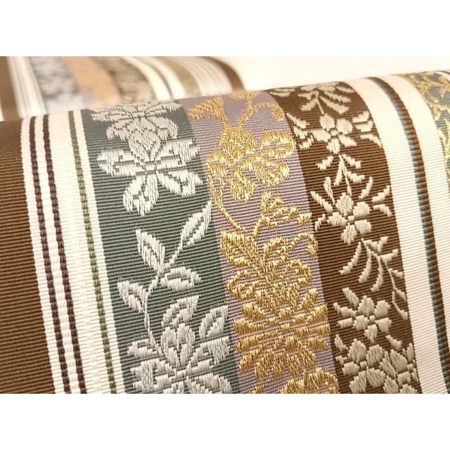 平和屋着物○本場筑前博多織 両面全通柄袋帯 献上 金糸 正絹 逸品