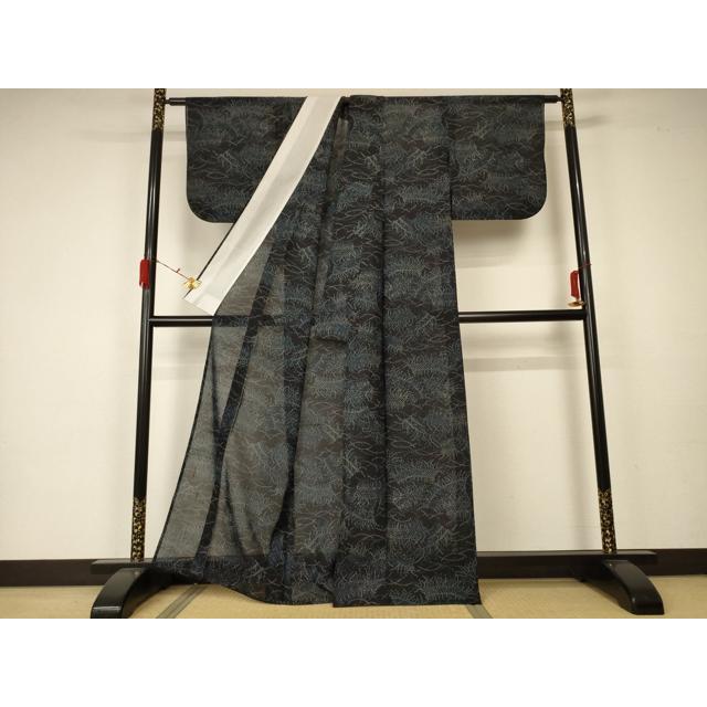 平和屋着物＊夏物　紗紬　枝葉文　正絹　逸品　AABA2798jd 平和屋着物＊夏物 紗紬 枝葉文 正絹 逸品 AABA2798jd : 平和屋ヤフー