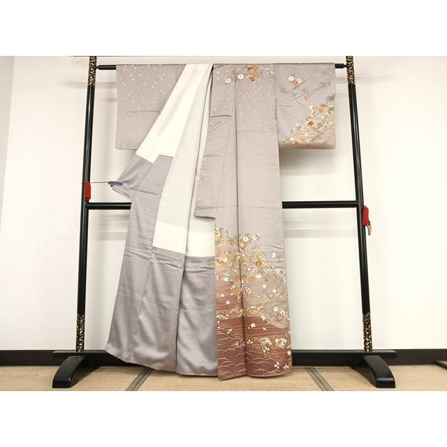 平和屋着物○訪問着 駒刺繍 花短冊文 暈し染め 金糸 金彩