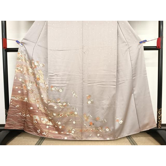 平和屋着物○訪問着 駒刺繍 花短冊文 暈し染め 金糸 金彩