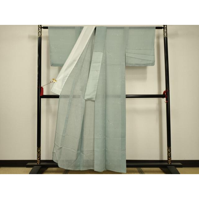 平和屋着物＊夏物 小紋 絽 舞葉文 洗える着物 AABA5647sx