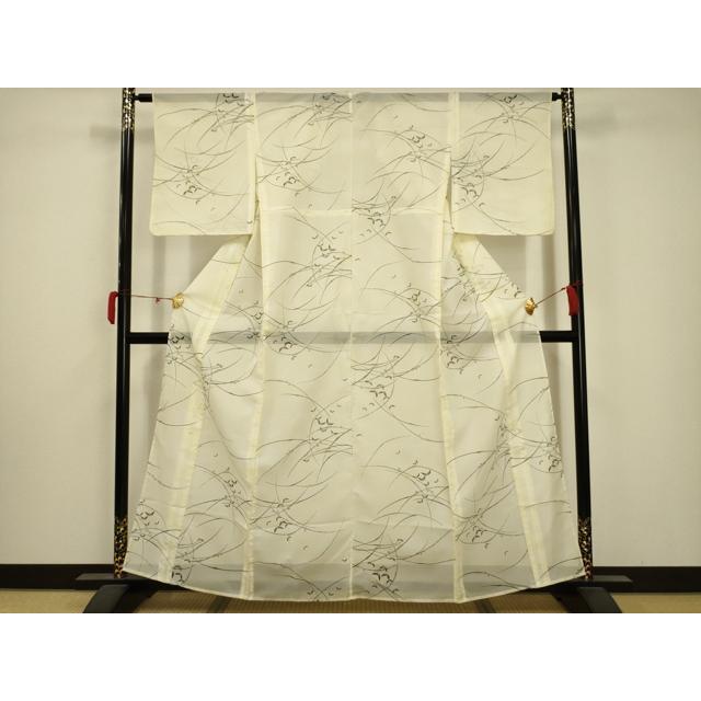 平和屋着物＊夏物 小紋 絽 舞蝶文 暈し染め 正絹 逸品 AABA5704sx