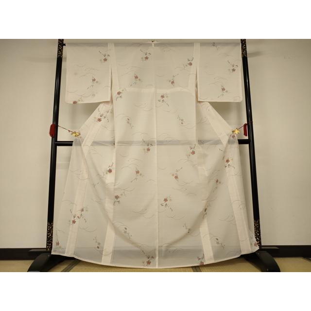 平和屋着物＊夏物 小紋 絽 芝花文 正絹 逸品 未使用 AABA6559jd