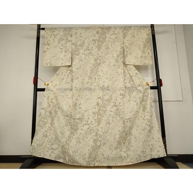 平和屋着物＊夏物　小紋　絽　手描き　枝花文　正絹　逸品　AABD4657jd 平和屋着物＊夏物 小紋 絽 手描き 枝花文 正絹 逸品 AABD4657jd