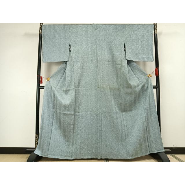 平和屋着物●名門　藤娘きぬたや・総絞り(杢目絞り)　小紋　霞文　正絹　逸品　AABG4677fy 平和屋着物▽名門 藤娘きぬたや・総絞り 杢目絞り 小紋 単衣 霞文 正絹