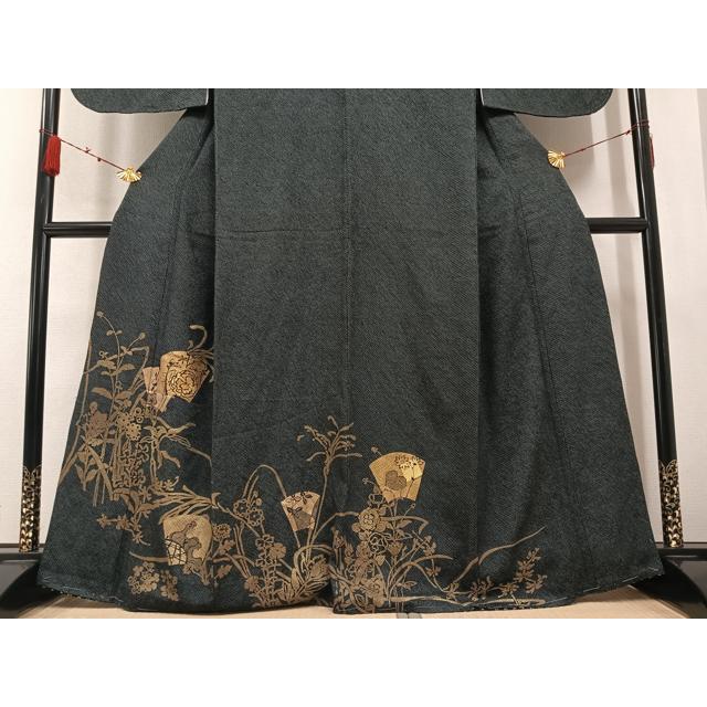 平和屋着物●訪問着　絞り　地紙草花文　金彩　正絹　逸品　未使用　AABA8233ph 平和屋着物○訪問着 絞り 地紙草花文 金彩 正絹 逸品 未使用