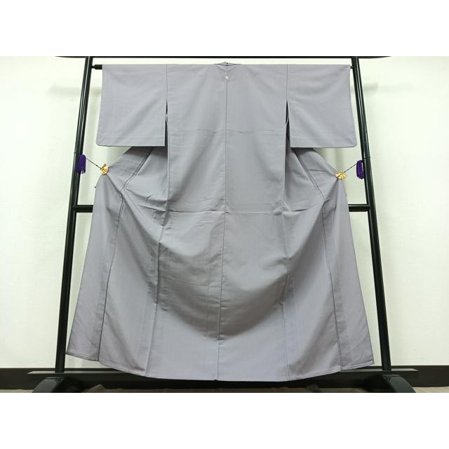 平和屋着物▽上質な色無地 単衣 お召地 薄色 正絹 逸品