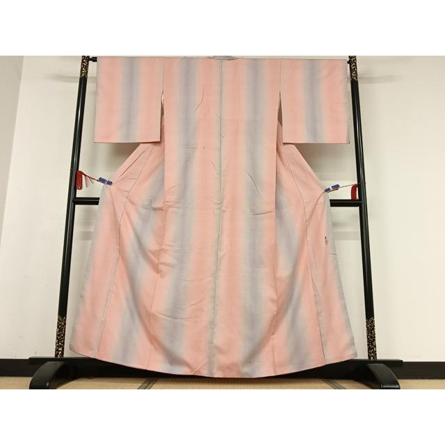 紬　【米沢紬】新田間道 よねざわ新田 新田英行】 特選真綿手引紬着尺 紅花草木染 「新田間道