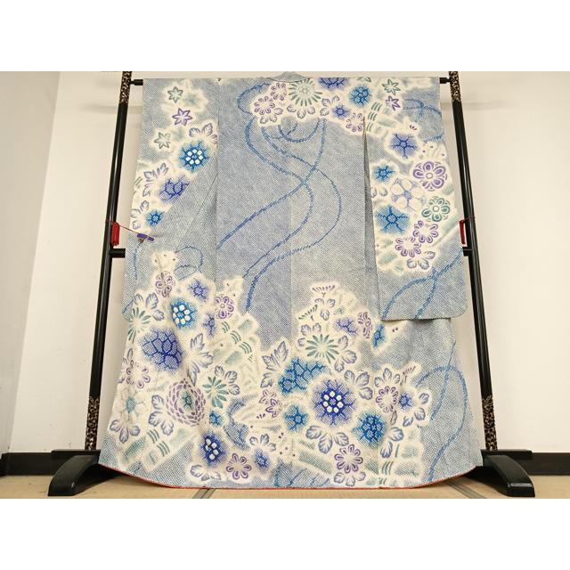 平和屋着物○名門 藤娘きぬたや・総絞り 振袖 草花文 正絹 逸品