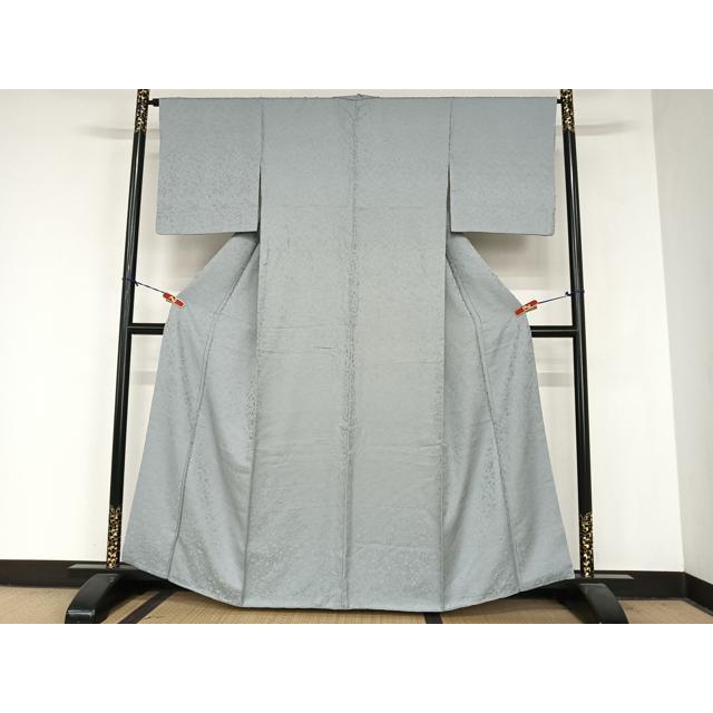 平和屋着物●上質な色無地　吉祥花鳥地紋　秘色色　正絹　逸品　AABB1363np 平和屋着物○上質な色無地 吉祥花鳥地紋 秘色色 正絹 逸品 AABB1363np