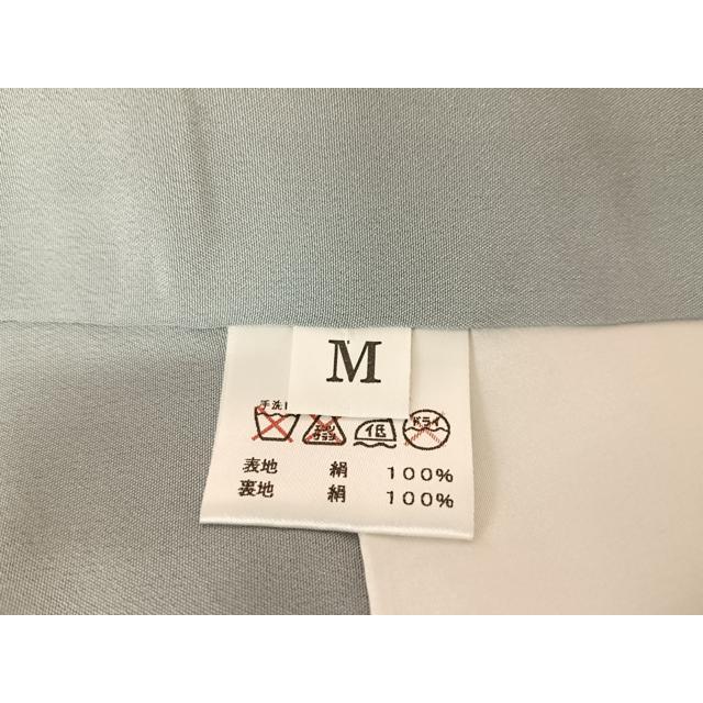 平和屋着物○上質な色無地 吉祥花鳥地紋 秘色色 正絹 逸品 AABB1363np