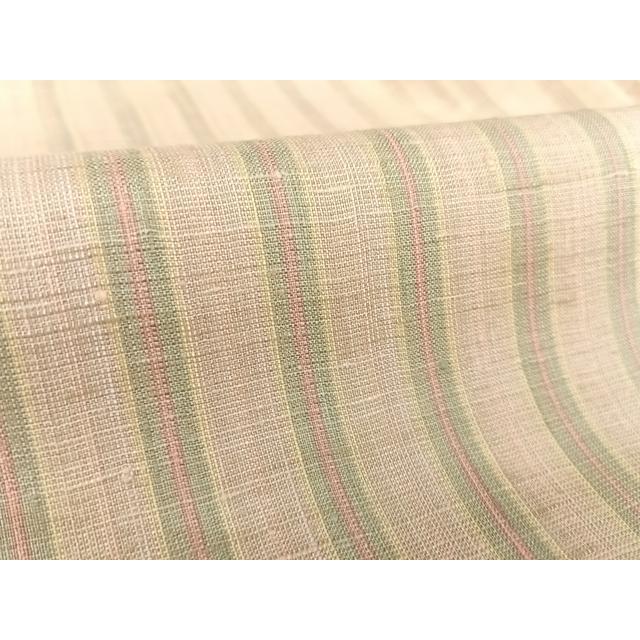 平和屋着物▽紅花紬　米沢　単衣　横縞　三越扱い　正絹　逸品　AABC0528fy 平和屋着物▽紅花紬 米沢 単衣 霞文 正絹 逸品 AAAS1509oa : 平和屋