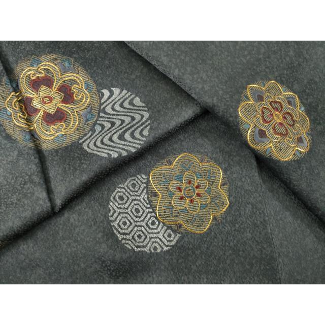平和屋着物○訪問着 駒刺繍 花丸文 金銀彩 正絹 逸品 AABB1996ck