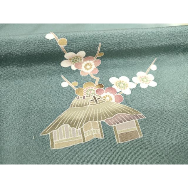 平和屋着物○十日町友禅 女流作家 遠田藤舟 訪問着 風景文 松