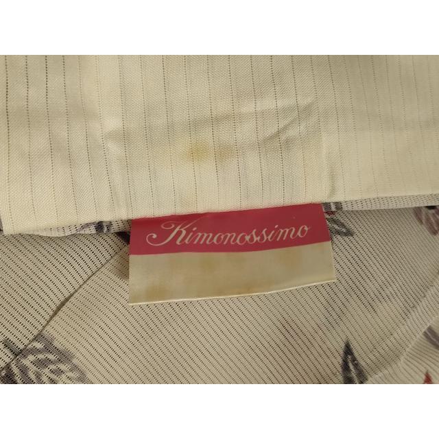平和屋着物＊夏物　小紋　絽　流水草花文　洗える着物　AABH3902jd 平和屋着物＊夏物 小紋 絽 型染め 流水草花文 正絹 逸品 AABB2508jd